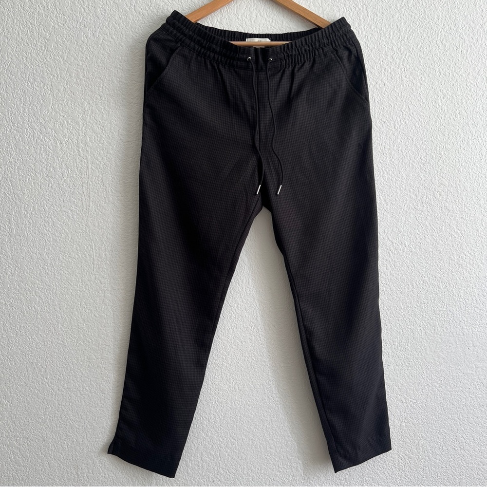 H&M black houndstooth drawstring pants